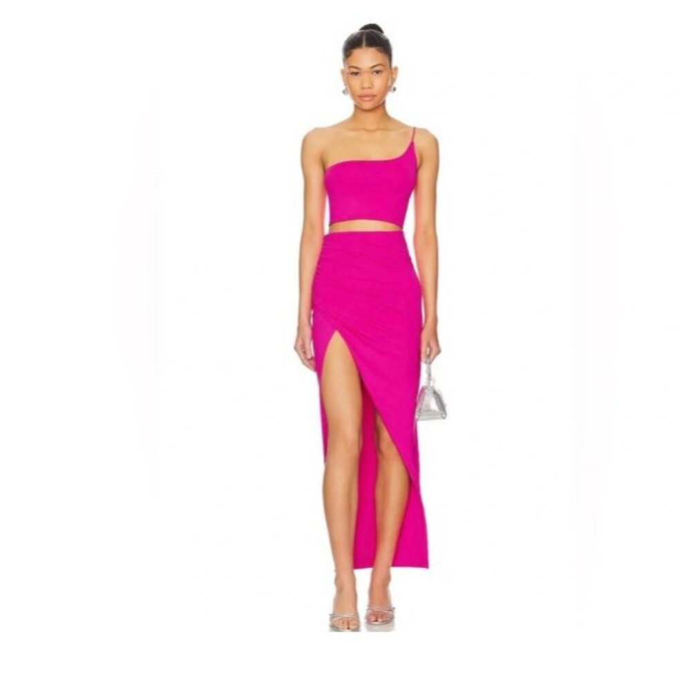 NEW Superdown Lydia Maxi Skirt Set Small Pink Revolve Stretch Party Going Out